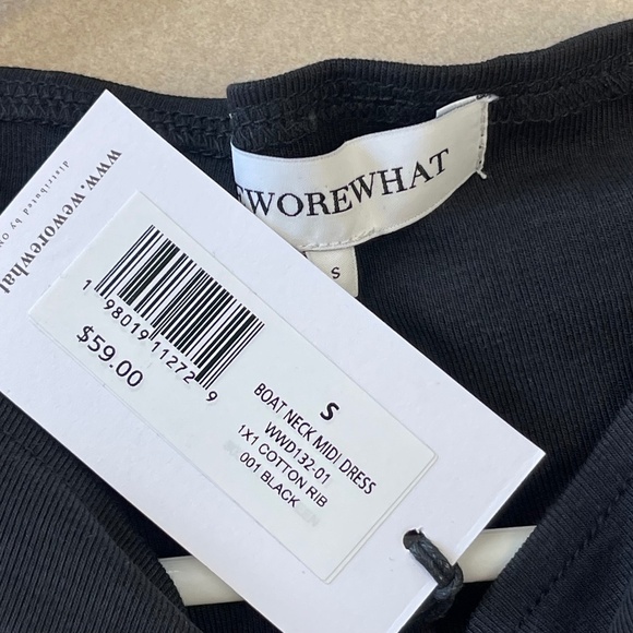WeWoreWhat Black Boatneck Midi Dress, Size 2 - NWT - Picture 4 of 6